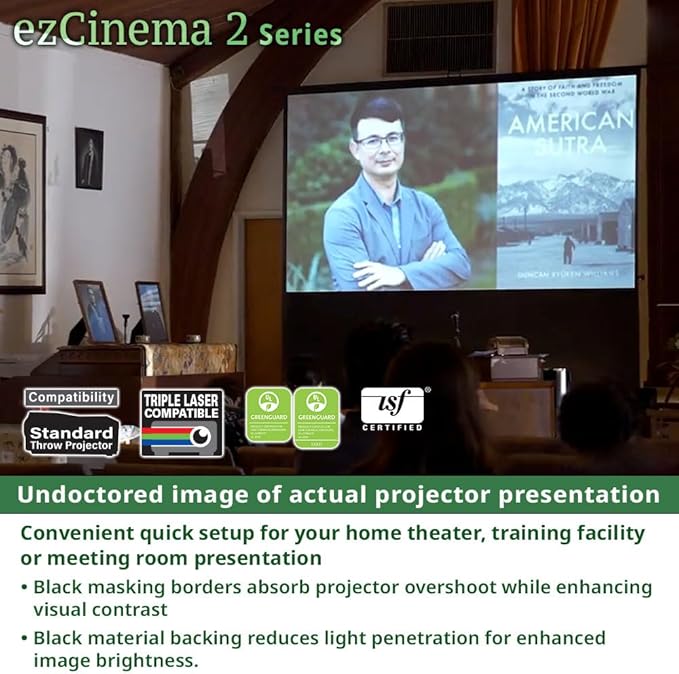 Elite Screens ezCinema 2 Projector Screen, 105-inch 4:3 Portable Manual Floor Pull Up w/ Scissor Backed Church Office Front Projection Carrying Bag, US Based Company 2-YEAR WARRANTY, F105XWV2