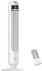 DREO Tower Fan for Bedroom, 4 Speeds, 3 Modes Standing Fans for Room with 90° wide Oscillating, 28dB Quiet for Sleep, 25ft/s Velocity, 29ft Coverage, 8H Timer, Remote, Living Room, Office, Home, White
