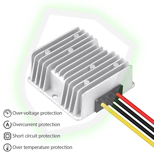 LeMotech DC 12v to 24v Converter 10A 240W Step Up Converter Voltage Reducer IP68 Waterproof Transformer for Golf Cart Truck Boat Vehicle