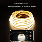 20ft COB LED Strip Lights, Bluetooth Smart App Tunable 3000K~6500K White Daylight to Warm White Light Strip with Remote Dimmable for Bedroom Kitchen Home Lighting