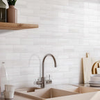 Vamos Tile 100-Piece Glossy Dolomite White Peel and Stick Backsplash Tile,3''x6'' PVC Subway Tile with White Grout, Stick on Backsplash for Kitchen/Bathroom/Fireplace