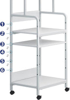 Arbuxzuy 4-Tier Printer Stand with Storage Shelf, Mobile Printer Table for Home Office, Adjustable Stand for Printer, Scanner, Fax (White)