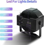 SmarketBuy Stage Lights with Sound Activated & DMX Control, 8 Pack 18x3 W LED Par Lights, Versatile DJ Light for Stage Uplighting, Wedding, Party Events, Clubs,Music Shows & Holiday Decorations