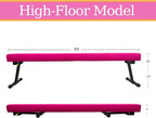 Adjustable&Foldable Gymnastics Balance Beam,6FT/8ft High-Low Level Floor Gymnastic Beam,No Tool Require, Gym Equipment for for Kids Children Girls Home Training