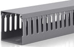 ZhiYo 2 x 2in Professional Server Rack Cable Management Raceway, 99in(6X L16.5in) Cable Raceway Kit, Electrically Safe PVC Open Slot Wire Raceway for Under Desk/Computer/Network Cords, Grey