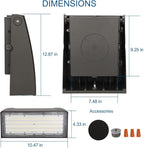 DAKASON (2 Pack) 100W LED Wall Pack, Dusk-to-Dawn Photocell, Adjustable Head, Full Cut-Off Security Light, 5000K 12000lm Replaces 300-450W HPS/HID IP65 Waterproof Outdoor Lighting Fixture, ETL Listed