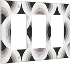 Bvtewkhz Black/White Art Marble 3 Gang Triple Rocker Decorative Light Switch Covers Electrical Faceplate Switch Plates for Bathroom Kitchen Home