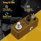 Rowin Tape Echo Delay Digital Guitar Effect Pedal with Storage Function for Timbre and Sound.