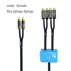 10ft Sound Channel swicher 2 Male to 4 Female RCA Switch Selector 2 in 1 Out R/L Stereo Audio 1 in 2 Out Stereo Audio Splitter with Mute Button No External Power Required CD Speaker DVD Player