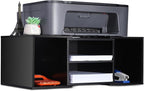 EMERIT Large Printer Stand, Adjustable Printer Table with Storage, 2-Tier Printer Riser Desktop Paper Organizer Shelf for Home Office,23'' x12.3'' x 8.7'' (Black)