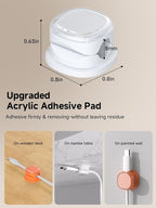 9 Pack Cord Organizer, Spring Cable Management, Adhesive Cute Cable Holder Clips, Phone Charger Wire Keeper for Desk Nightstand Car Office (9-Pack White_Orange)