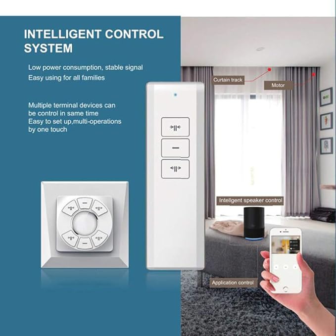 OlideSmart DIY WiFi Smart Automatic Curtain Motor Track System, Automatic Curtain Motor, Blinds Tracks, Length can be Customized (White, 8.2m)