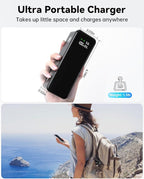 WOXABHSL 27000mAh 120W Fast Charging Power Bank, High Capacity 3-Port Laptop Portable Charger with Smart Display, Compatible with iPhone 16/15/14, Vision Pro, Samsung, MacBook & More