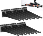 16 Inch Slatwall Shelf Bracket with Lip, 14 Pack Metal Shelf Brackets for Slat Wall,Heavy Duty Slatwall Accessories for Slatwall Panels Shelving Display Home Commercial- Black Slatwall Shelf Brackets