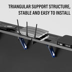 CABTE Steel TV Top Shelf- Adjustable Screen Shelf Floating Stand with 2 Storage Boxes,Computer Screen Shelf for Soundbar, Media Boxes, Game Console, Router and Home,34.65×4.33inch