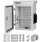 Outdoor Electrical Box, Cold-Rolled Steel Plate, Aluminum Alloy Back Beam, One-Piece Ventilation Design, IP65 Waterproof, Wall/Pole Mounted (17.8" x 13.8" x 8")