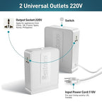 BESTRANS 2000W Step Up Transformer 110v to 220v Converter, Heavy Duty Voltage Converter 110v-120v to 220v-240v with Dual Outlets, Overload Protection & Ultra-Quiet for Home Appliances, Pearl White