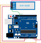Hosyond 5 Pcs 0.91 Inch I2C OLED Display Module IIC OLED Screen DC 3.3V~5V Compatible with Arduino Raspberry PI (White Display Color)