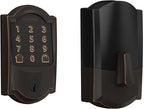 Schlage Encode Smart WiFi Deadbolt Lock for Front Door - Keyless Entry with App or Touchscreen - Works with Alexa, Hey Google, & Airbnb - Create Codes for Guests - Aged Bronze