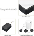 MECCANIXITY Punch Free Automatic Sensor Door Closer 78.7" Retractable Cable Lock for Home Office Doors 1500g 2Set Black with Adhesive Sticker Hook Screw Expansion Nail Sleeve