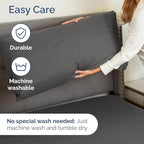 Split Head King Sheet Set – 4 Piece Flex Split Top King Sheets for Adjustable Beds - Fits 14” to 16" Mattress w/ Deep Pockets - Soft, Breathable & Cooling - Luxury Bedding and Wrinkle Free - Charcoal