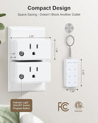 TREEWELL Remote Control Outlet with All On/Off Switch, 200FT Long Range Wireless Light Switch, Compact Design, 15A/1875W High-Power for Lights, Fans, Household Appliances, FCC & ETL Listed