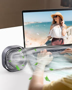 RJVW 4 Inch Small USB Desk Fan, 3-Speed Portable & 360°Rotatable Mini Cooling Fan, USB-Powered Desktop Fan for Home Office Bedroom Dorm Indoor Outdoor Summer Gift