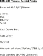 EOM-POS Heavy Duty Cash Register Drawer + Thermal Receipt Printer -for Windows Systems Only