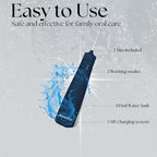 NOVAATOZ HydroAdvance Cordless Water Flosser for Teeth & Gums | Rechargeable Portable Oral Irrigator for Braces & Travel | Pulse Cleaning with 2 Flossing Tips | Waterproof Dental Care Device (Blue)