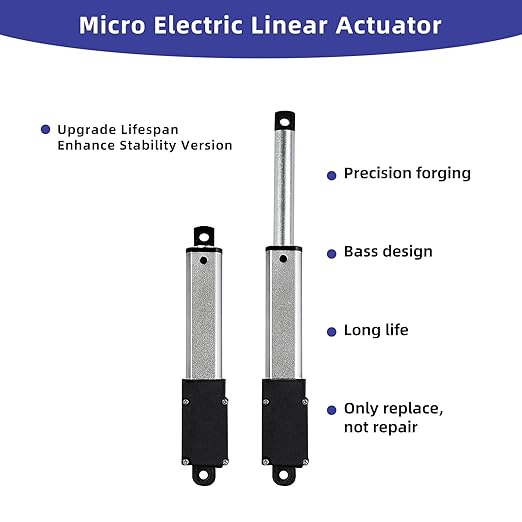 3 Inch 4.5lbs Mini Stroke 12V 4.5lbs Electric Linear Actuator 1.2"/sec Linear Motion Actuator with Brackets for Cabinets, Robotics, Home Automation, Window Opener(20N, 75mm)
