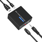 HDMI ARC to Optical Converter, 192KHz ARC to Optical Analog 3.5mm Audio Extractor Adapter HDMI ARC to RCA Audio Converter Splitter for TV to Sound System Speaker Amplifier