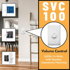 OSD Audio 100W in Wall Volume Control Impedance Matching for Home Speakers, Rotary Knob White SVC100