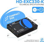 OREI HDMI over Ethernet Extender Over CAT5/CAT6 over IP one to many option, with IR Upto 330 Feet - Loop Out - 1080P Full HD Signal Distribution (HD-EXM330-K)