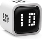 Rotating Productivity Timer 5, 10, 30, 60 Minutes Preset, Desk Cube w/Gravity Sensor for ADHD, Mute Functions, Ideal for Work, Study, Kitchen, Back to School (White)