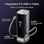 EF ECOFLOW Rapid Pro X Power Bank, 27650mAh, 300W, 140W Built-in Cable, 3-Port Portable Charger, 140W Output, Up to 320W Recharge, 3.9" Display, 2 ft Retractable Cable, Compatible with iPhone, Laptop