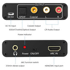 192KHz HDMI ARC to Optical Audio Adapter Analog RCA Audio Converter ARC Input Optical SPDIF Coaxial 3.5mm R/L Stereo Extractor Splitter for HDTV