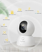 BoyKeep Indoor Camera, 2K Cameras for Home Security with Motion Detection, Pet Camera Indoor with Phone App, Color Night Vision, 2-Way Audio, Cloud/TF Card Storage, Compatible with Alexa