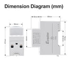 Exqutoo Multi-Function Energy Meter Color Digital Energy Meter - Measurement of AC Volts, Amps, Hertz, Watts, PF and Kilowatt-Hours - GT2P-E, AC 80~270V, 0~100A, 0~25KW, 50/60Hz, Rail-Mounted Meter