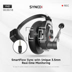 SYNCO XTALK X2 Wireless Headset Intercom System 2.4GHz 400 Meters Noise Cancellation Communication Headset for 2 Persons Live Streaming Movie Shoot Team Communication
