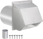 8 inch Wall Vent Ccover,Exhaust Vent Hooded Wall Vent with Screen and Damper,Outdoor Wall Exhaust Vent Cap Exterior Air Vent Cover for Kitchen Range Hood HVAC Duct Dryer Ventilation,Stainless Steel