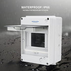 MOLLOM 5 Way Circuit Breaker MCB Distribution Protection Box with DIN Rail, IP65 Waterproof,for Indoor and Outdoor