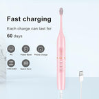kingheroes Electric Toothbrush Set, Comes with 8 Brush Heads & Travel Case,4 Modes with 2 Minutes Built in Smart Timer, One Charge for 60 Days, 42000 VPM Motor (Pink)