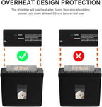 Woolsche Paper Shredder for Home,5 Sheet Desktop Cross Cut with 2.38-Gallon Basket Shredder,P-4 Security Level, 4-Mode Design, Shreds Paper/Credit Card - Durable, with Jam Proof Function for Home
