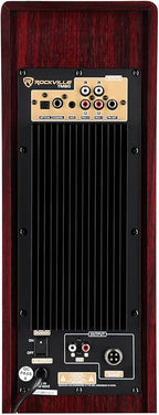 Rockville TM80C Powered Home Theater Tower Speaker System, Cherry Wood, 800W, 8" Subwoofers, Bluetooth, USB/SD Playback, FM Radio, Remote Control, Karaoke Ready, Perfect for Home Entertainment