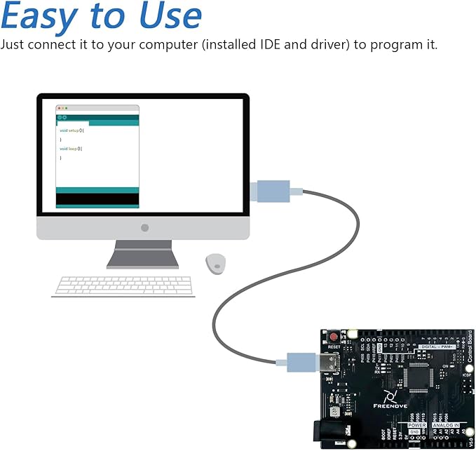 Freenove Control Board V5 Rev4 Mini (Compatible with Arduino IDE), Arm Cortex-M4 Microcontroller, USB-C Connector, Example Projects and Code Tutorial
