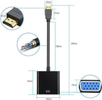 HDMI to VGA Adapter 10 Pack, Gold-Plated HDMI to VGA Converter (Male to Female), Compatible for Computer, Laptop, PC, Monitor, Projector, HDTV, Chromebook, Raspberry Pi, Roku, Xbox and More