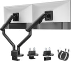 monTEK Dual Monitor Stand Mount with USB Up to 35" Screens, Each Arm Holds Max 24.3 lbs, Full Motion Adjustable Monitor Arm Desk Mount with C-Clamp/Grommet,VESA 75/100mm, MA1010UCBK-D