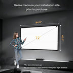 2025 Upgraded Portable Projector Screen - Black Backing, Straight Edges, Foldable, Washable and Wrinkle-Free - for Indoor Home Theater and Outdoor Cinema - 72 inch White 16:9 by IOLIEO