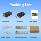 Hereta Mini 3G-SDI Video Extender with SDI Loop Output 1080P 3G-SDI Fiber Converter Extension of Distances Up to 20km Over Single-Mode Optical Transceiver and Tally or Reverse RS485