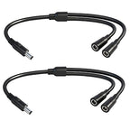 1.3FT 5.5mmx2.5mm 14AWG 12V/24V DC Power Splitter 1Male to 2Female High Power 5525 Connector for Solar Panel, Energy Storage Power Supply, Outdoor Power Supply, LED Strip Light 2pcs